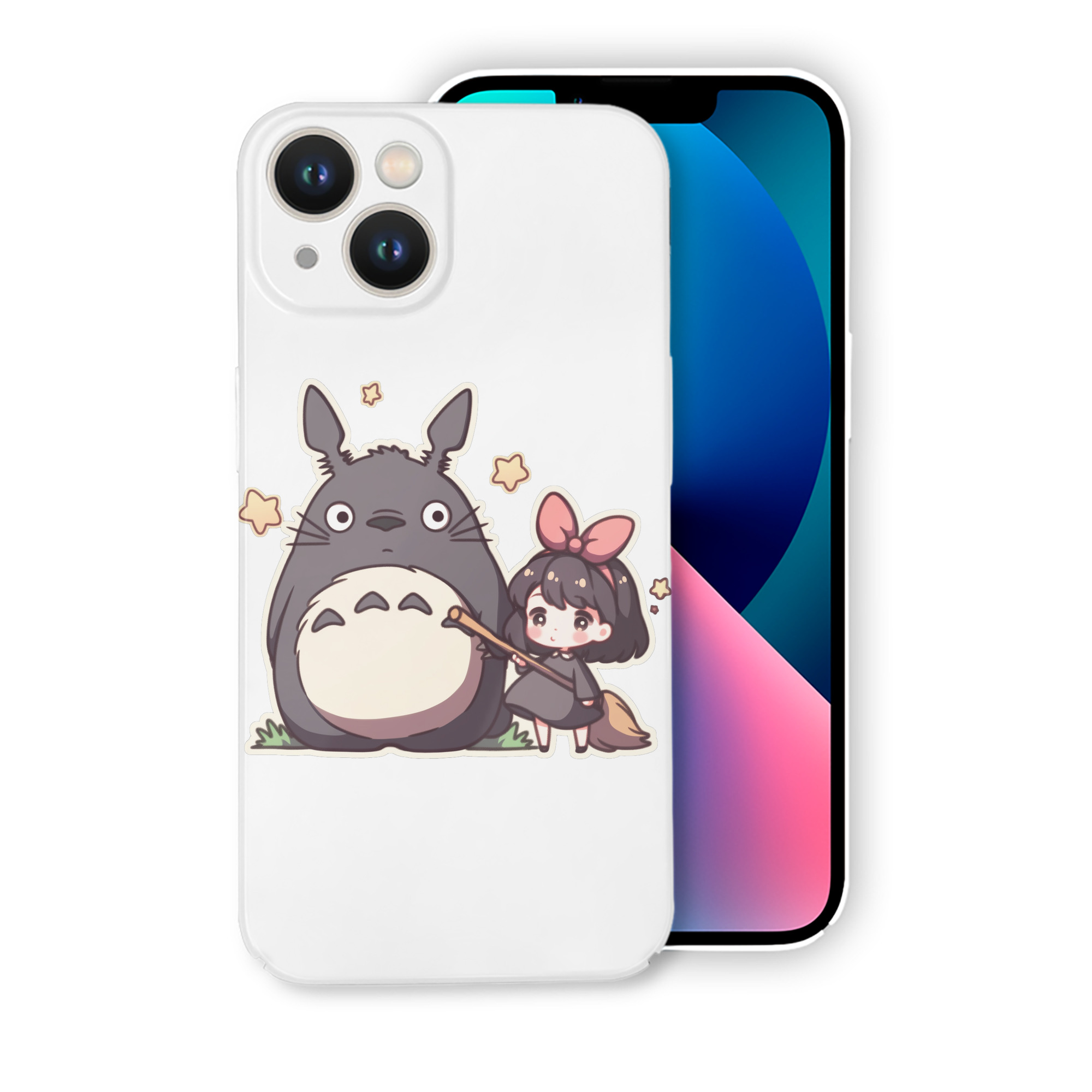 （画像用） となりのトトロ 草壁メイ 草壁サツキ My Neighbor Totoro Satsuki Kusakabe Mei Kusakabe 【iPhone 14シリーズ対応】ハードケース